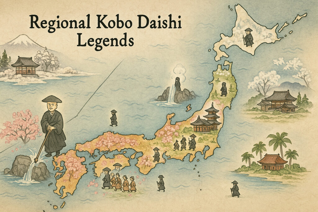 Regional Kobo Daishi legends map