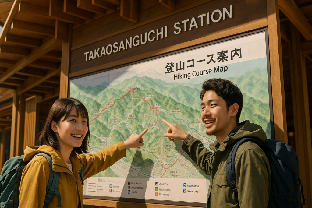 takao-hiking-couple-map